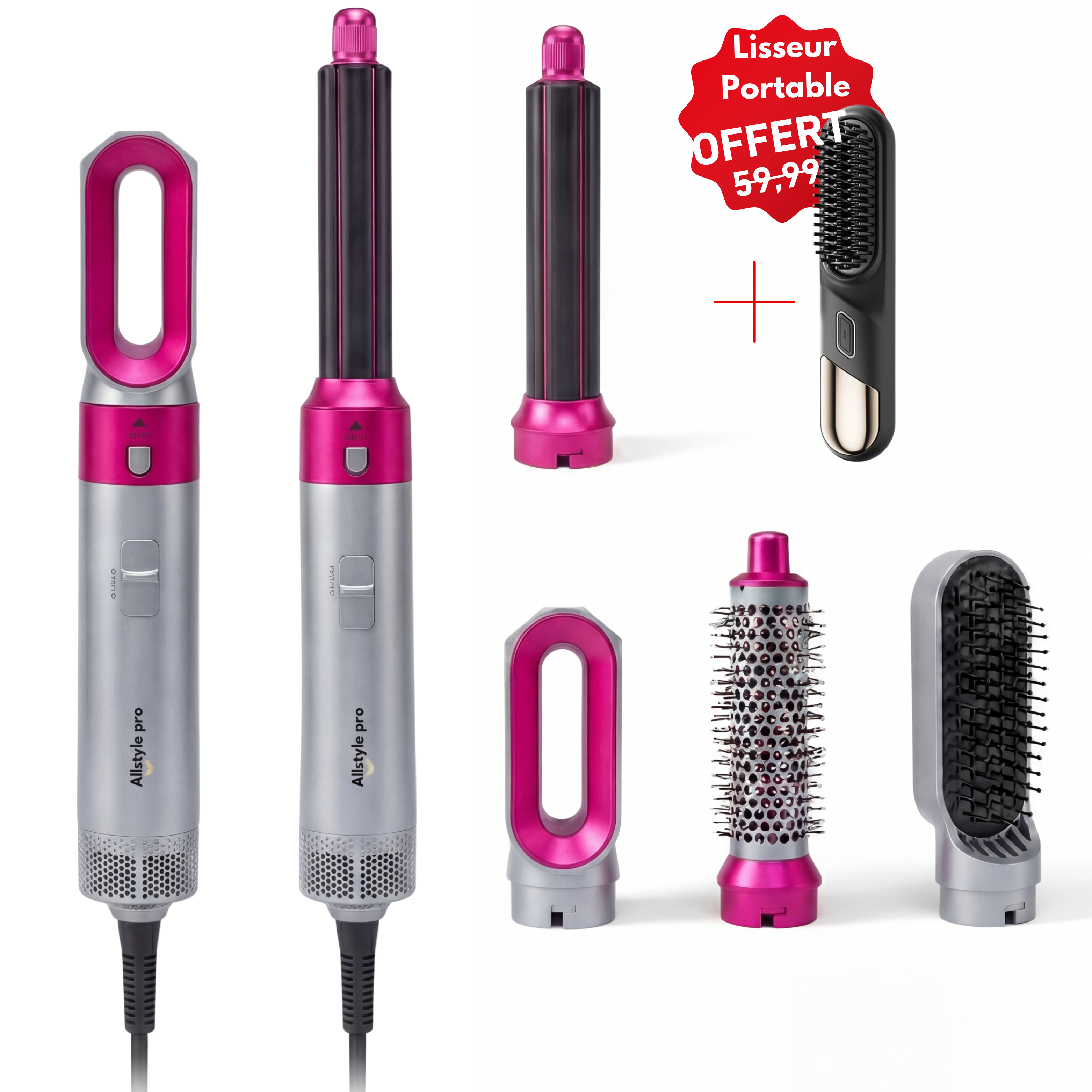 Air Styler Pro 5 en 1 + Lisseur portable offert