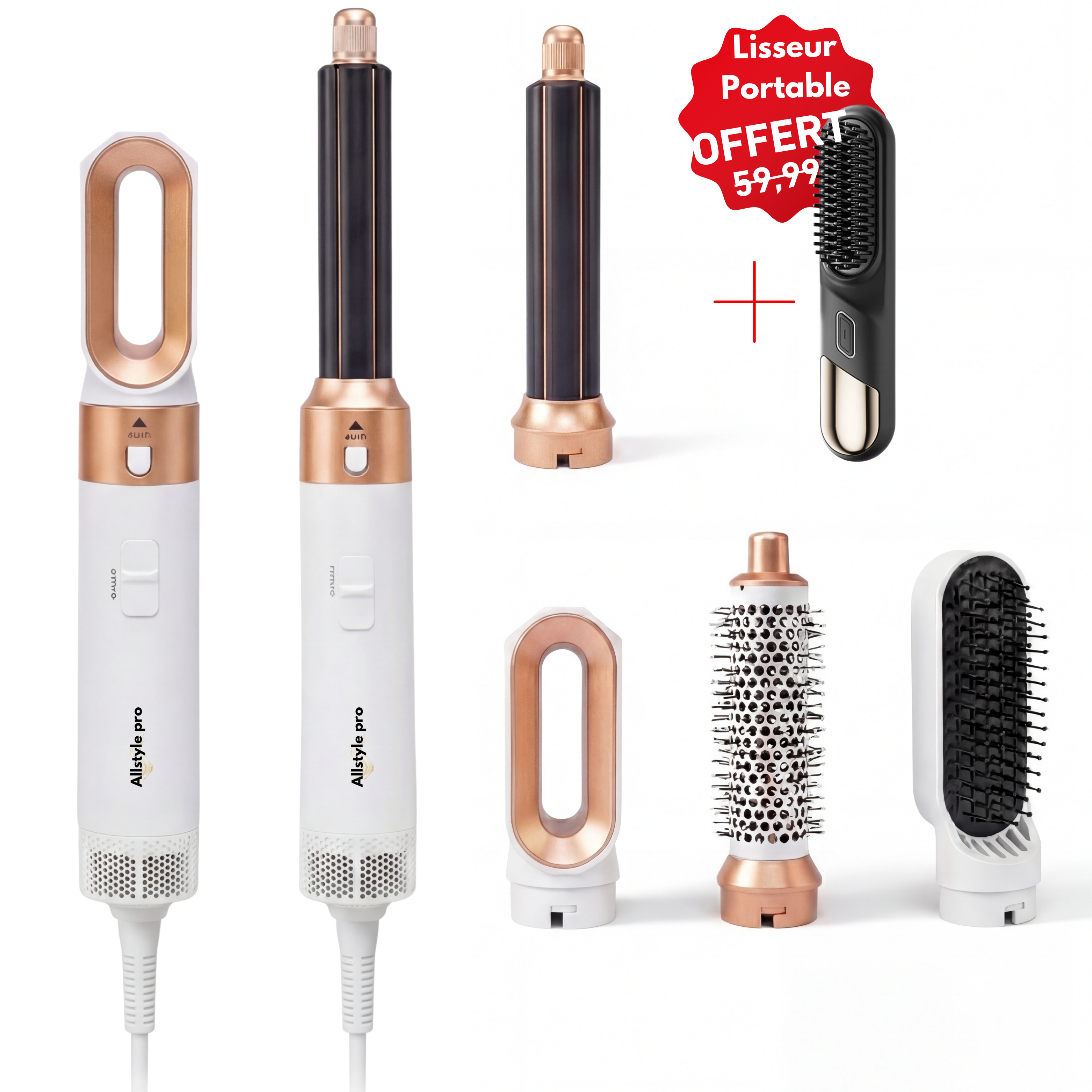 Air Styler Pro 5 en 1 + Lisseur portable offert